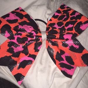 Neon Animal Print Cheer Bow